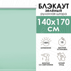 Рулонные шторы Эскар Lux блэкаут 140х170 см, зеленый