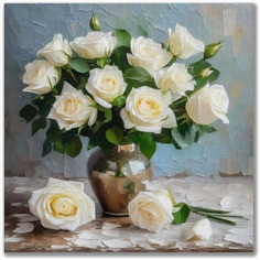 Картина интерьерная Ability Белые розы 40х40см