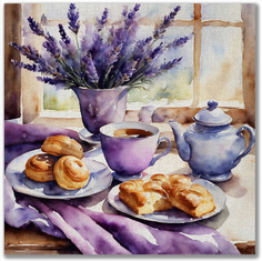 Картина интерьерная Ability Лаванда и чай с булочками 40х40см