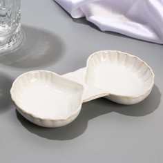 Соусник Dolce Ceramo Морская ракушка 8.5 х 15 см белая
