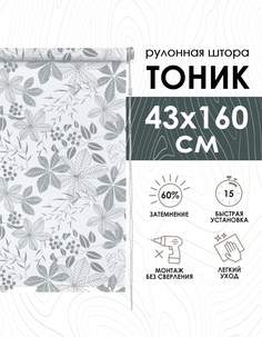 Рулонные шторы Эскар Тоник, серый, 43х160 см