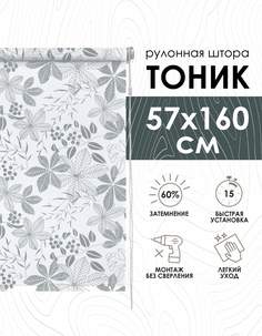 Рулонные шторы Эскар Тоник, серый, 57х160 см