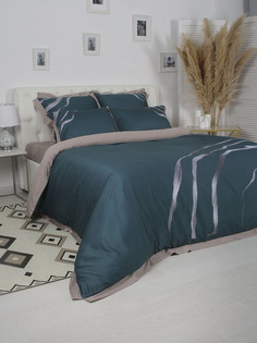 Комплект постельного белья евро Flash cedar наволочки 70х70 и 50х70 макосатин Mona Liza