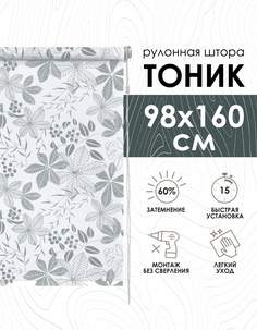 Рулонные шторы Эскар Тоник, серый, 98х160 см