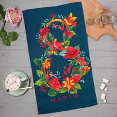 Полотенце кухонное Доляна, 8 Марта, 35х60 см