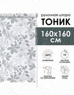 Рулонные шторы Эскар Тоник, серый, 160х160 см