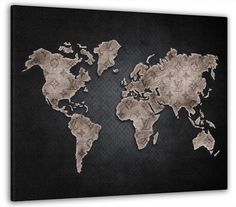 Модульная картина Модуль В дом Карта мира в черных тонах LV 30x40 см MK10082_K