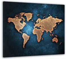Модульная картина Модуль В дом Карта мира в лазурных тонах 30x40 см MK10118_K