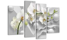 Модульная картина Модуль В дом Абстракция с белой орхидеей 75x118 см MK40138_T