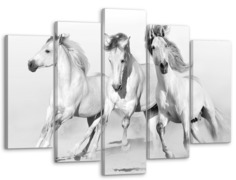 Модульная картина Модуль В дом Белые кони 80x140 см MK50072
