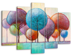 Модульная картина Модуль В дом Красочный лес Разноцветные деревья 80x140 см