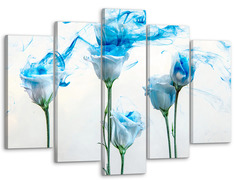 Модульная картина Модуль В дом Цветы в синей дымке 80x140 см