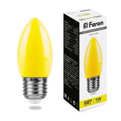 Лампочка светодиодная FERON LB-376, 1Вт E27 230V желтый, упаковка 10 шт, 25927