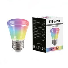 Лампочка светодиодная FERON LB-372, 1Вт E27 230V RGB, упаковка 10 шт, 38131