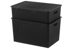 Корзинка с крышкой El Casa, 2 шт Береста черный, 7, 5 л, 14 л