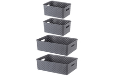 Корзинка El Casa, 4 шт Береста серый, 3 л 2 шт , 7, 5 л 2 шт