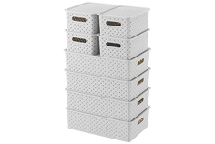 Корзинка с крышкой El Casa, 8 шт Береста светло-серый, 3 л 4 штуки , 7, 5 л 4 штуки