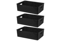 Корзинка 7, 5 л EL Casa Береста черная, 3 штуки