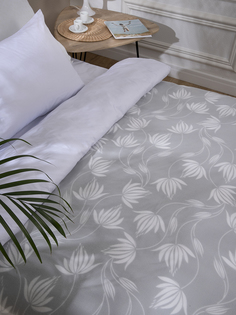 Плед Tessolo Home флисовый 150х200, Лотус, серый