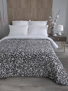 Плед Tessolo Home флисовый 150х200, Леопард голубой