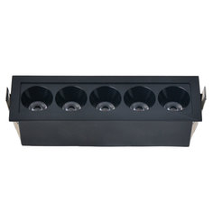 Светильник потолочный встраиваемый De Markt черный LED Информ 851010701