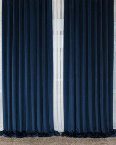 Штора на люверсах Evrika Home бархат 240x285 Синяя ночь