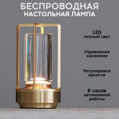 Лампа настольная светодиодная с аккумулятором FEDOTOV LED 3000К бронза
