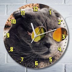 Настенные часы Бруталити Животные Кот в очках - 9161