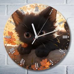 Настенные часы Бруталити цветы котик - 10113