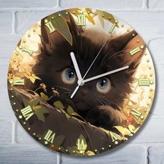 Настенные часы Бруталити цветы котик - 10114