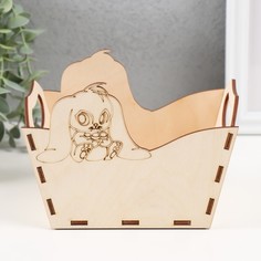Корзина-шкатулка Пасхальная Яйцо 9525860, натуральный, 15,6х10,5х11 см No Brand