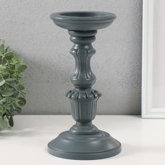 Подсвечник дерево Версаль, на 1 свечу, серый 12,5х12,5х22,8 см No Brand