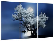 Модульная картина Модуль В дом Одинокое дерево в свете луны 60х100 см MK30065