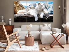 Модульная картина Модуль В дом Белый лев в горах 100x180 см MK30197_X
