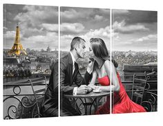 Модульная картина Модуль В дом Романтическая пара в Париже 60х100 см MK30316