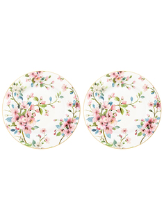 Набор тарелок 2 предмета Elan Gallery Яблоневый цвет на белом 26х26х2 см