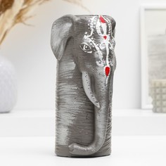 Фигура Хорошие сувениры Слон Хатхи, серая с росписью, 20см