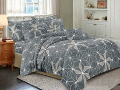 Постельное белье Cleo семейное Art Color с двумя пододеяльниками полисатин