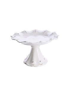 Фруктовница блюдо на ножке Loraine, фарфоровая, 22,5x11 см, белая