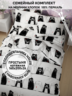 Постельное белье Кот Коттон Коты семейный