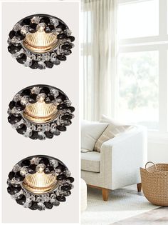 Встраиваемый светильник Max Light Crystal 52 BLK ML комплект 3 шт