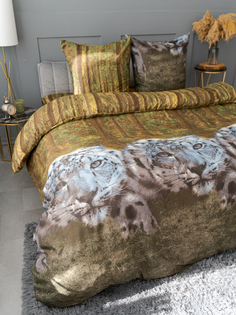 Комплект постельного белья Павлина Леопард в лесу 2 спальный наволочки 70x70 Pavlina