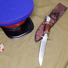 Нож Финка НКВД "Герб НКВД" (литой булат, зуб мамонта, ручная работа) No Brand