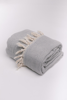 Плед-покрывало LOU LOU HOME, 1.5 спальное, 200 х 145 см, хлопок, Турция, серый