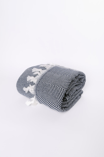 Плед-покрывало LOU LOU HOME, 1.5 спальное, 200 х 145 см, хлопок, Турция, синий
