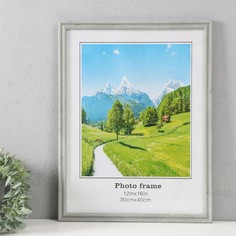 Фоторамка Двойная коса, 9906855, серая пластик 30х40 см No Brand