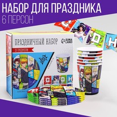 Набор бумажной посуды Страна Карнавалия Аниме на 6 персон, 13 предметов