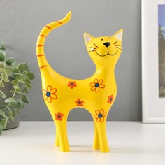 Сувенир Жёлтый кот вочках 14,5х6,5х23,5 см No Brand