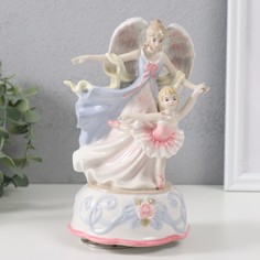 Сувенир музыкальный Ангел-хранитель и маленькая балерина 11х12х19 см No Brand