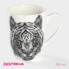 Кружка AV Podarki 9755213 Тигр 9755213, фарфоровая, 350 мл Доляна